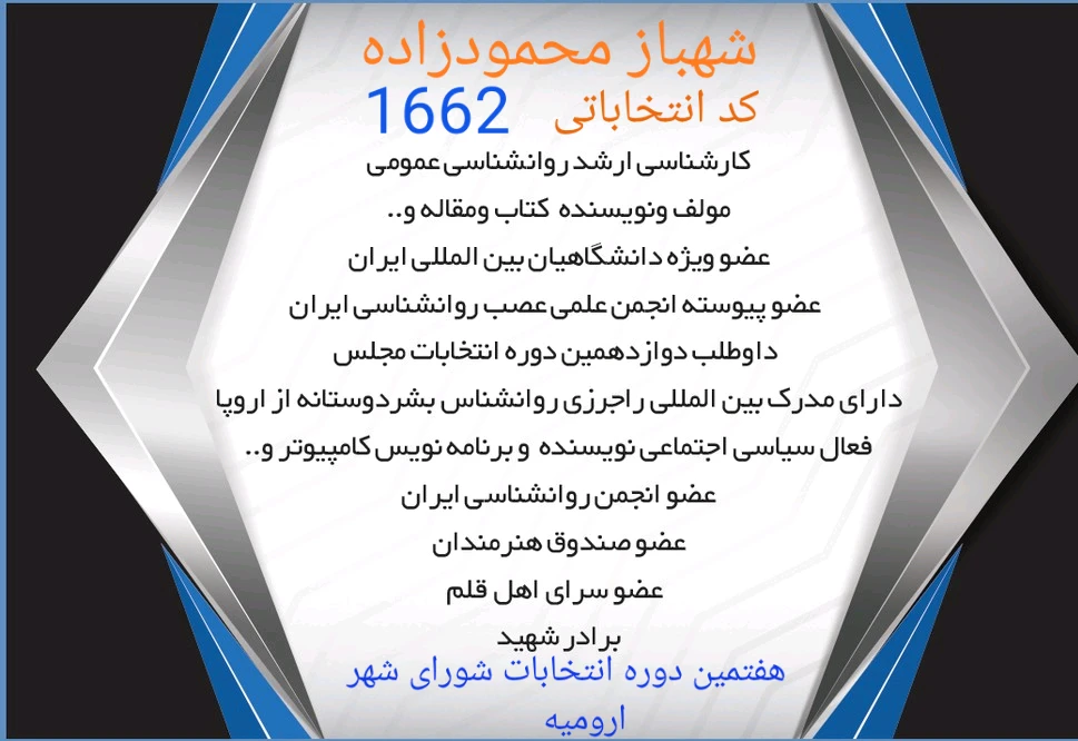 شهباز محمودزاده عضو ویژه دانشگاهیان بین المللی ایران